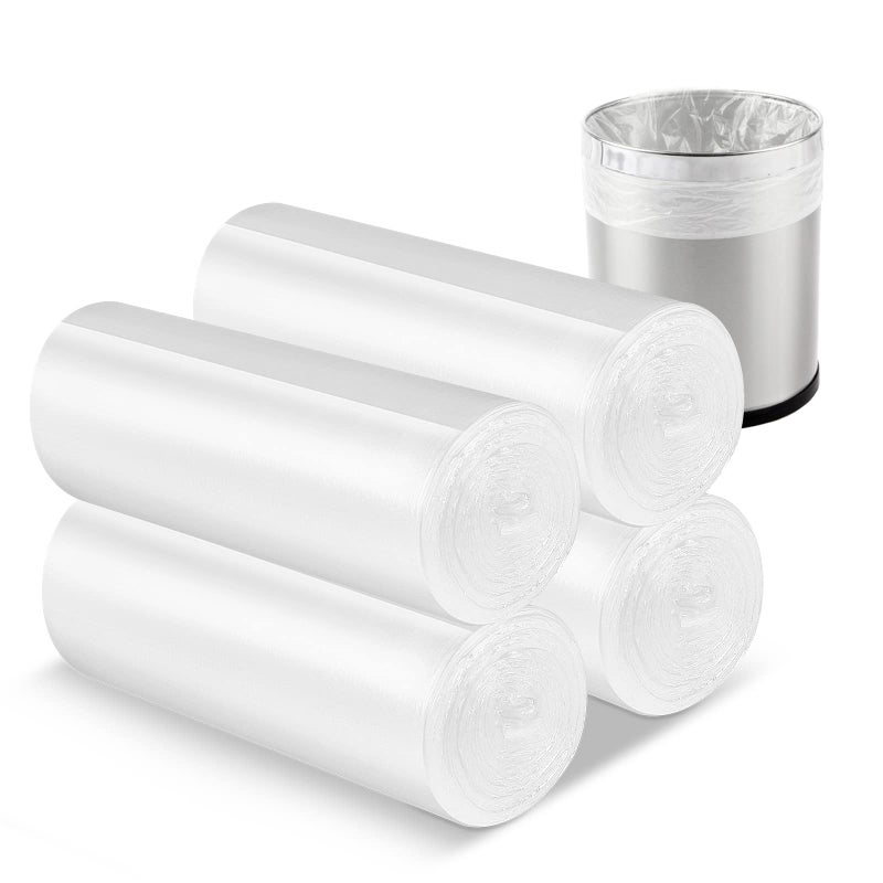WADNGXM 6 Gallon Small Clear Office Trash Bags, Wastebasket Trash Can Liners, Garbage Bags for Restroom, Home Bins, 100 Counts - Image 1